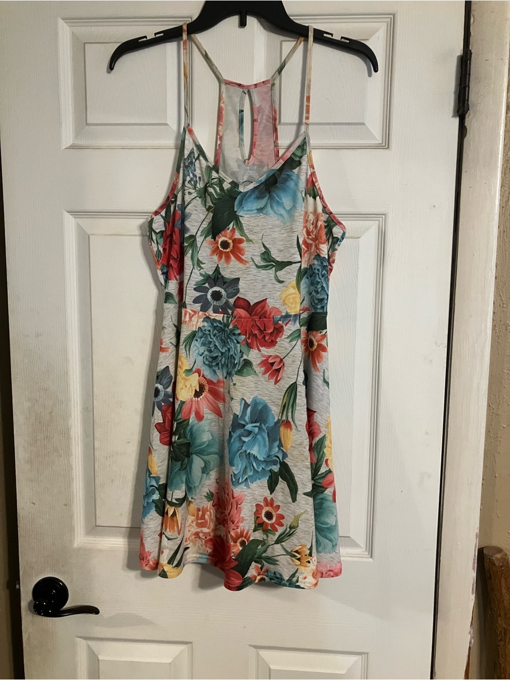 Women’s Floral Spaghetti Strap Sundress - Multicolor Summer Mini Size XL